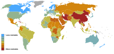 Reporters Without Borders 2008 press freedom ranking map