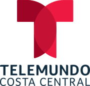The Telemundo logo, two overlapping curved shapes forming a red "T", and on two lines below, the words "Telemundo" and "Costa Central"