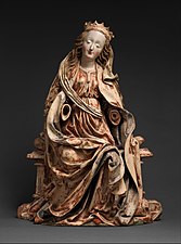 Enthroned Virgin, c. 1490-1500, limewood with gesso, paint and gilding, Metropolitan Museum of Art