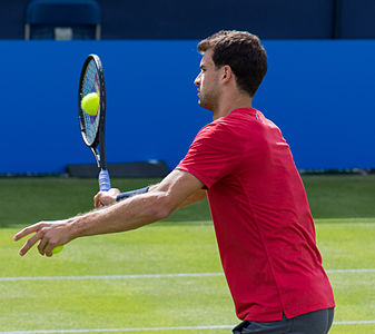 Grigor DimitrovGrigor Dimitrov during practice at the Queens Club Aegon Championships in London, England.