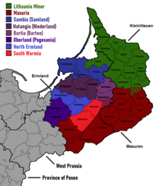 Lithuania Minor and Masuria within East Prussia
