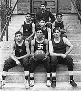 Chilocco Indian Agricultural School basketball team in 1909.