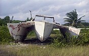 Teignmouth Electron (boat), remains at Cayman Brac, by Packmatt, 2001