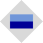 A rectangle inside a diamond, forming an organizational symbol