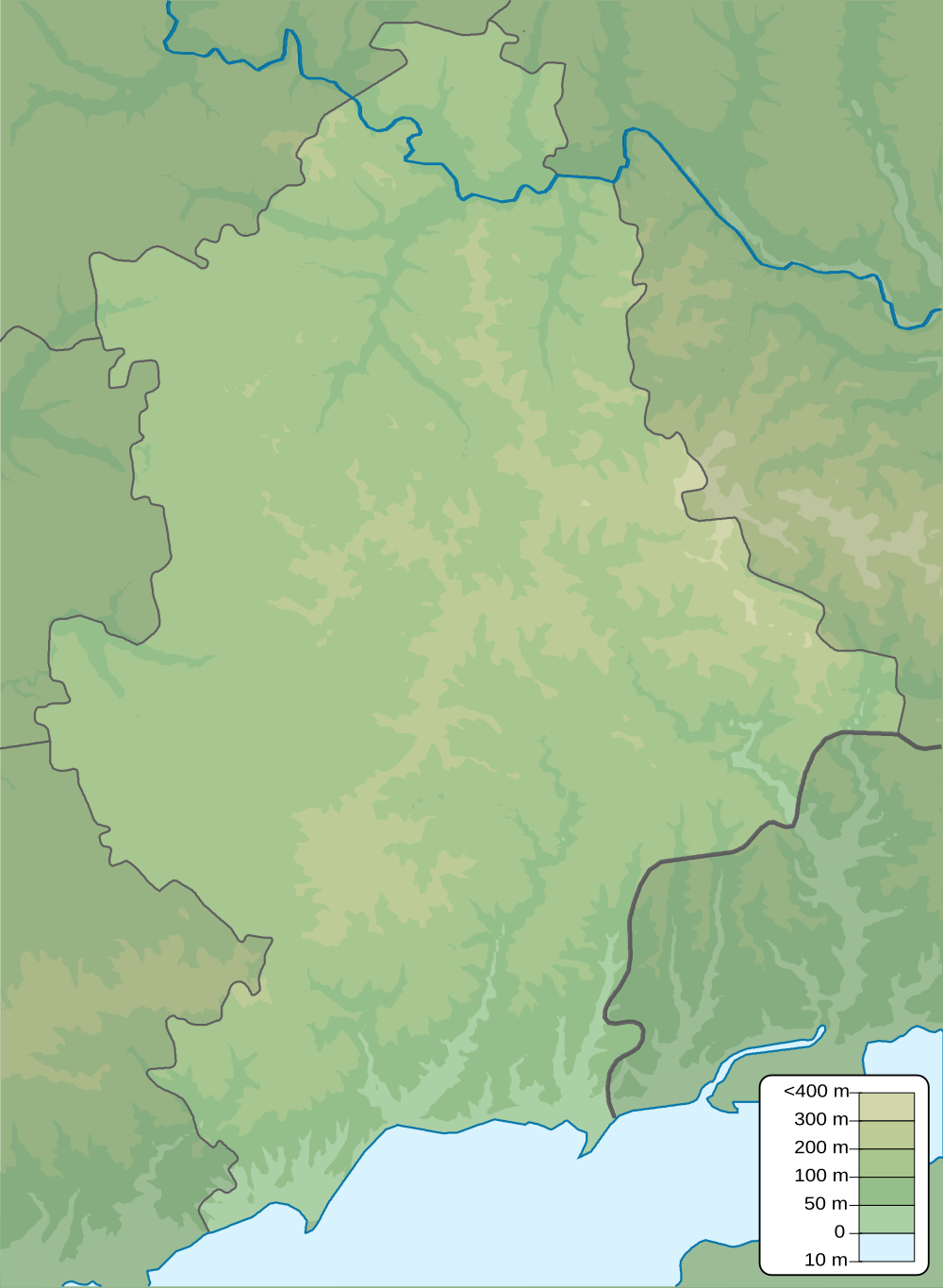 Russo-Ukrainian War detailed relief map (oblasts) is located in Donetsk Oblast