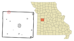 Location of Blairstown, Missouri