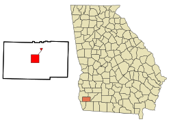 Location in Miller County and the state of Georgia