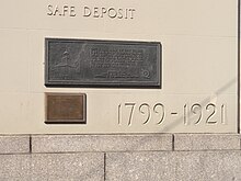 Historical marker at Chase Bank