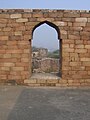 A corbelled arch typical of Hindu temples at the tomb, built in 1231 AD, before the true arch was introduced to India much later, at Balban's tomb ca 1287.