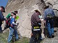 Students looking at the Wasatch Fault