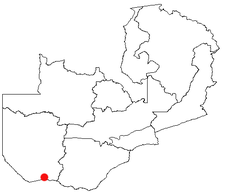 Location of Sesheke in Zambia