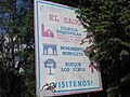 The welcome sign to El Sauce