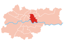 Location of Czyżyny within Kraków