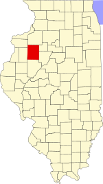 Map of Illinois highlighting Knox County