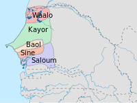 Constituent states of the Wolof Empire.