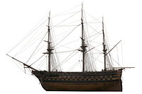 1⁄20th scale model of Suffren (1824–1865), on display at the Musée national de la Marine in Paris