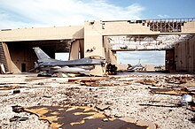 Homestead AFB after Hurricane Andrew severely damaged the base on 27 August 1992.