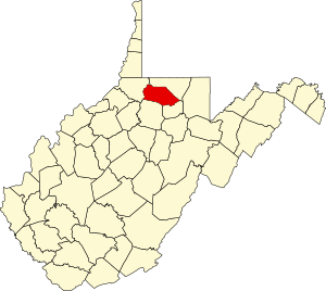 Map of West Virginia highlighting Marion County