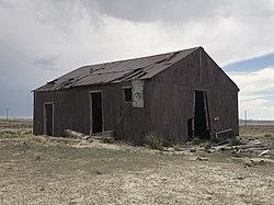Abandoned building in Table Rock, Wyoming
