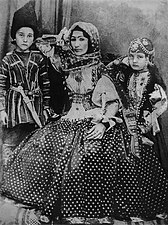Khurshidbanu Natavan with her son Mehdigulu Khan Vafa and daughter Khanbike.