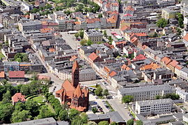 Aerial view of the downtown