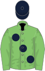 Light green, large dark blue spots and cap