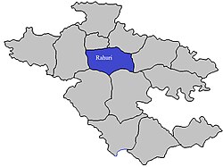 Location of Rahuri in Ahmednagar district in Maharashtra