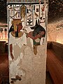 Nefertari being approached by Anubis, pillar in the burial chamber