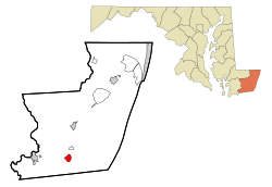 Location of Stockton, Maryland