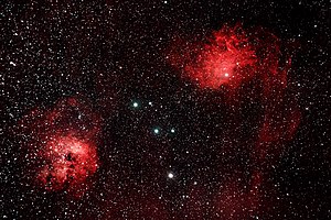 Amateur picture taken with a Canon R6 DSLR and a 110mm ED refractor of the Flaming Star nebula around AE Aurigae