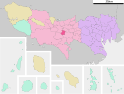 Location of Kunitachi in Tokyo