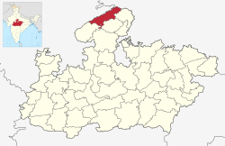 Location of Morena district in Madhya Pradesh