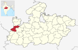 Location of Ratlam district in Madhya Pradesh