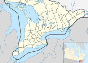 Map showing the location of Silver Lake Provincial Park