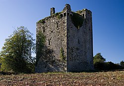 Clodah Castle lies just south of the village