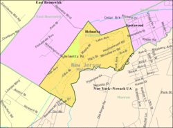 Census Bureau map of Helmetta, New Jersey