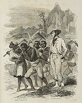 Slaves going to work in Bourbon island (La Réunion)