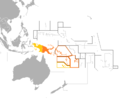 Image 13Outline of sovereign (dark orange) and dependent islands (bright orange) (from Melanesia)