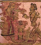Yuezhi nobleman and priest over fire altar. Noin-Ula carpet.[9]