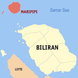 Map of Biliran with Maripipi highlighted