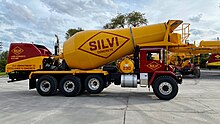 Silvi Materials front-discharge concrete mixer truck.