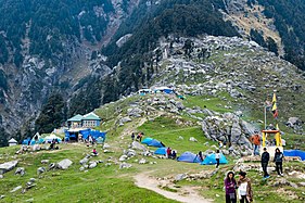 Campsite for trekkers at Triund