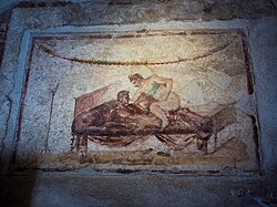 Erotic Fresco from the Lupanar brothel. 72 - 79 CE[6]