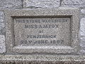 Foundation stone "laid by Miss A. M. Fox of Penjerrick 22 June 1897".