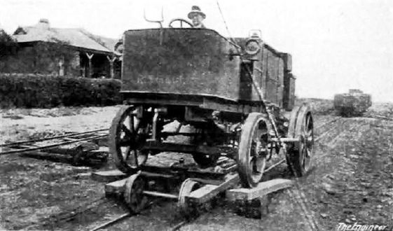 Prototype no. R1501 demonstrating shedding its bogie, Canada Junction, August 1920