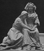 Photograph of Dubois' wax maquette of Le Souvenir submitted to the Salon des artistes français in 1899. The work mourns the loss of Alsace and Lorraine following the 1870 war with Prussia.