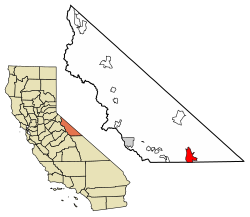 Location of Chalfant in Mono County, California.