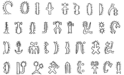 Grouping of bright/shining glyphs (Venus, Sirius, the Moon, etc)