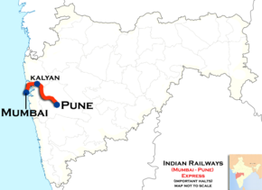 (Mumbai–Pune) Express trains route map
