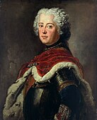 Painting as Crown Prince wearing an ermine-lined, purple coronation cloak by Antoine Pesne, 1739